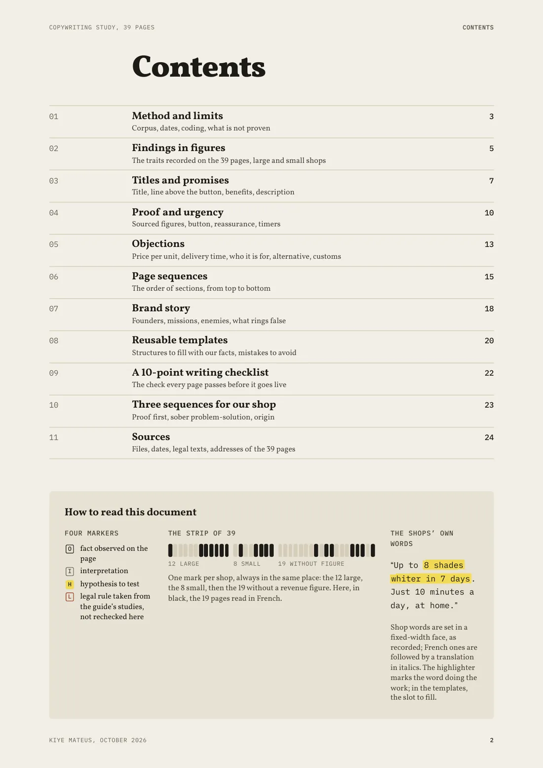 Page 2: the study contents
