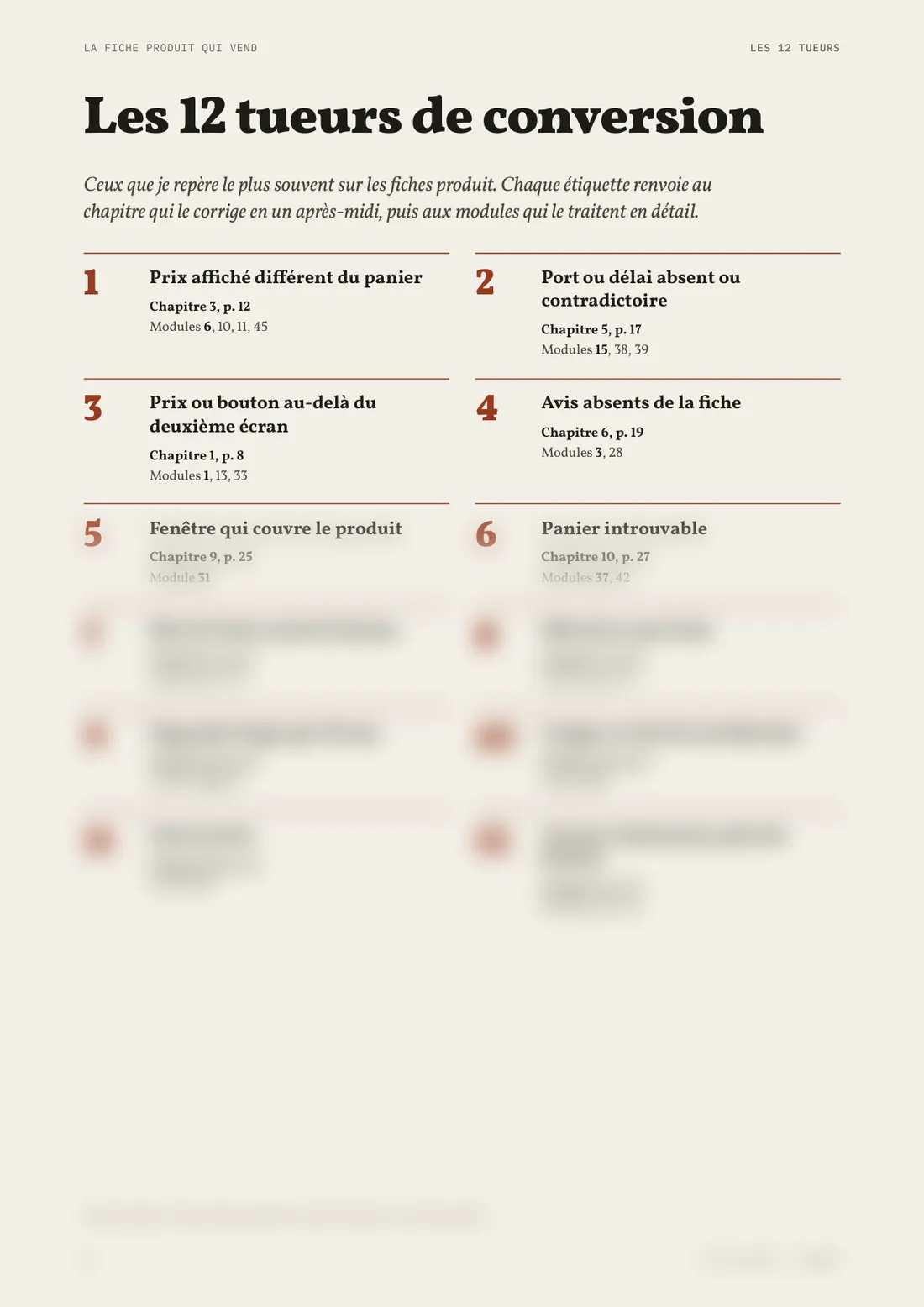 Page 6 : les 12 tueurs de conversion