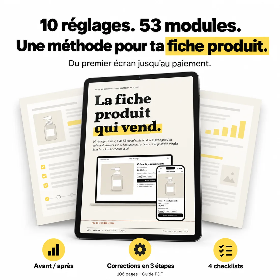 10 réglages et 53 modules : avant et après, corrections en 3 étapes, 4 checklists